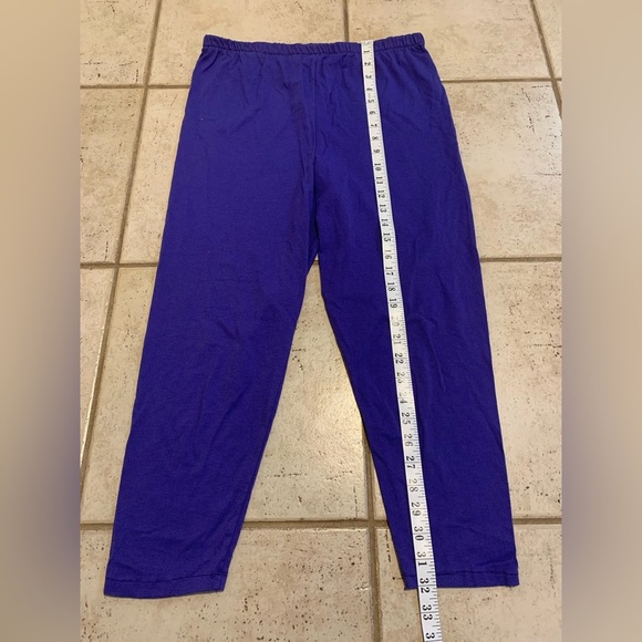 Vintage Bright Purple 50/50 Cotton Poly Knit Elastic Waist Lounge Pants S/P - Picture 4 of 5